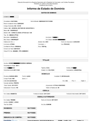 Informe de Dominio hoja 1